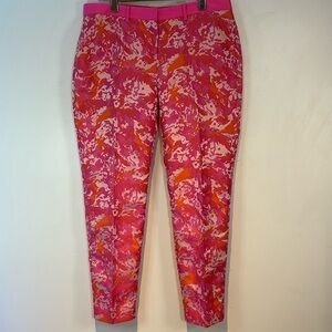 Pink tartan tapered trousers hot pink/orange pattern size 8 NWT
